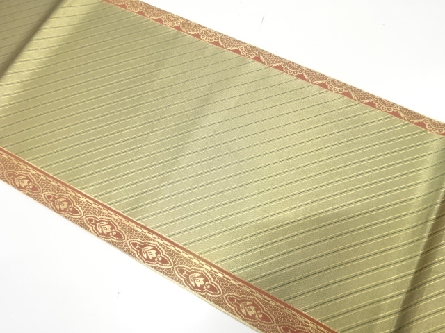 JAPANESE KIMONO / ANTIQUE FUKURO OBI / SILK / WOVEN FLORAL SARASA